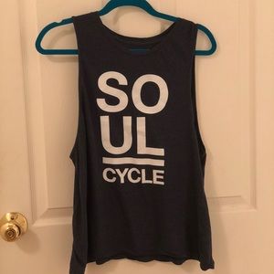 SoulCycle Finished Muscle Navy Marble Tank XL NWT